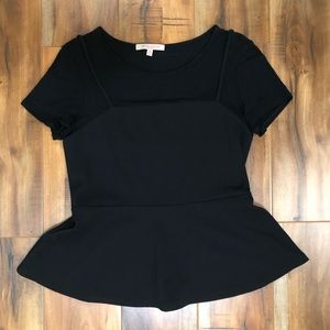 SOLD - Black Peplum Top